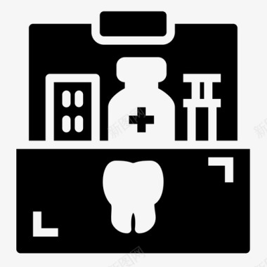 药品储存箱牙医医疗图标