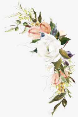 清新植物花朵美容水彩手绘花卉包装婚礼邀请卡图设计素材