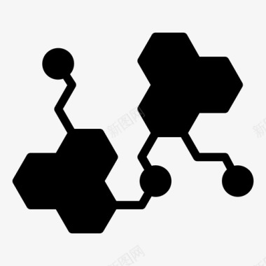 分子网络与科学生物学咖啡因图标