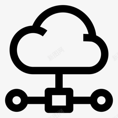 云服务器云网络云服务器云存储图标