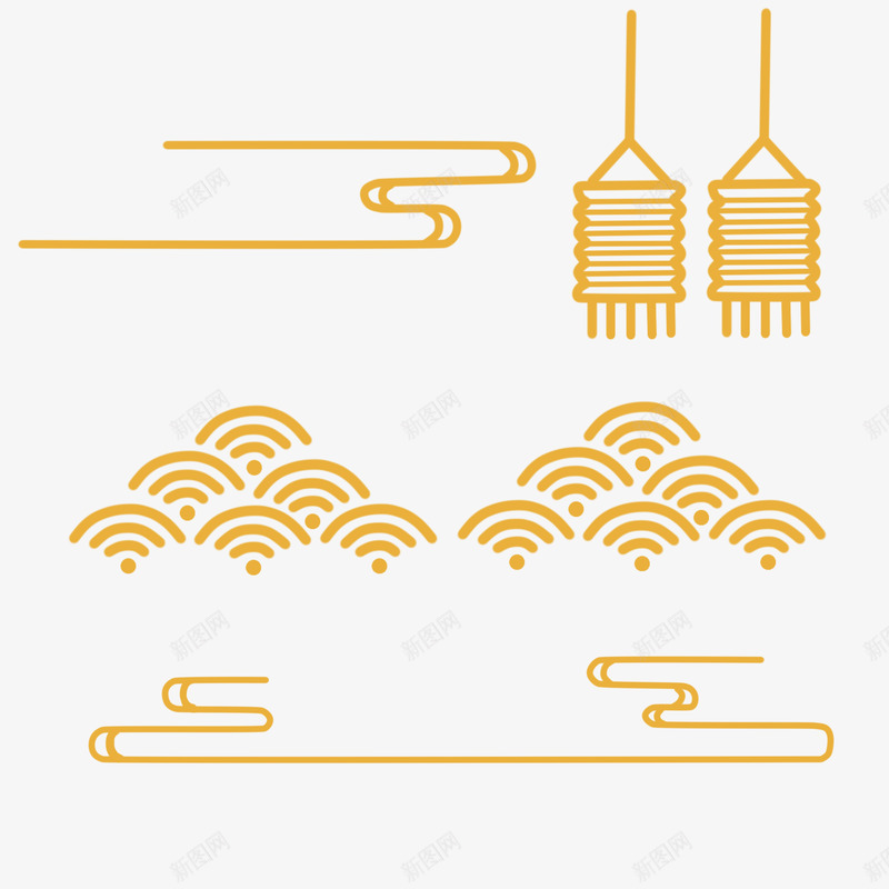 中国风过年贴纸png免抠素材_88icon https://88icon.com 中国 国风 过年 贴纸