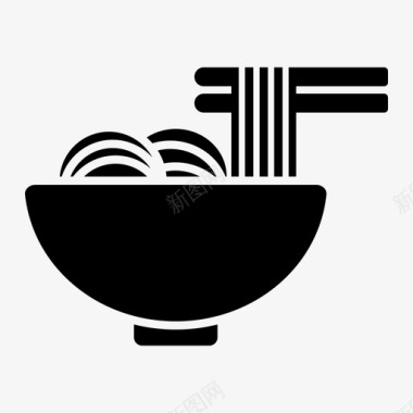 夹筷子面条碗筷子图标