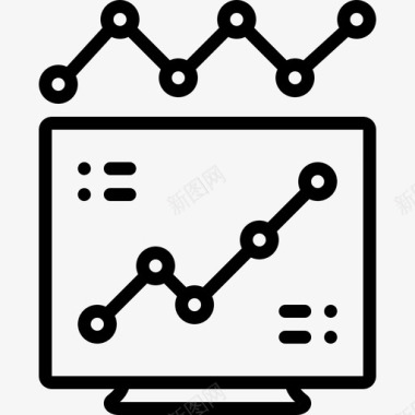 数据分析矢量图数据分析线图表财务图标