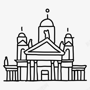 赫尔辛基大教堂建筑芬兰图标