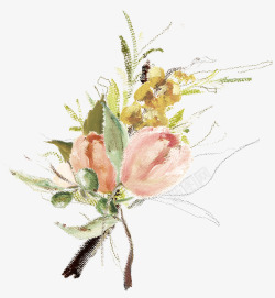 清新植物花朵美容水彩手绘花卉包装婚礼邀请卡图设计素材