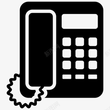固定电话办公电话复古电话图标