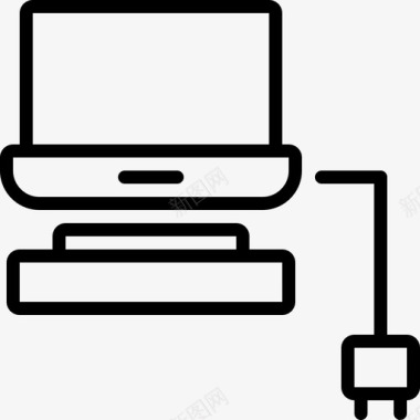 居家使用笔记本电脑电池使用电力通电图标