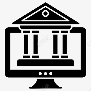 电子数字显示网上银行数字银行电子银行图标