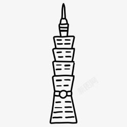台北的摩天大楼台北101素描摩天大楼高清图片