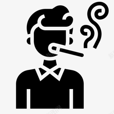 吸烟的人成瘾吸烟者图标