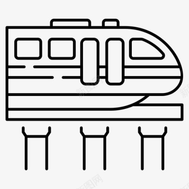 铁路矢量单轨公共火车公共交通图标