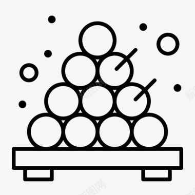 日式屏风食品日式takoyaki图标