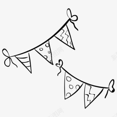 彩带派对花环旗圣诞横幅圣诞装饰图标
