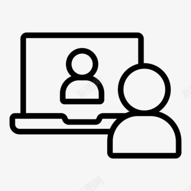 金融视频视频会议聊天交流图标