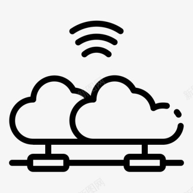 网线插头云数字技术物联网图标