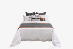 现代简约简欧样板房间床上用品全套组合轻奢软装床品布素材