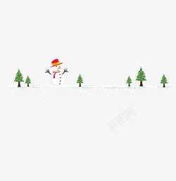 雪下雪雪花积雪圣诞树圣诞人素材