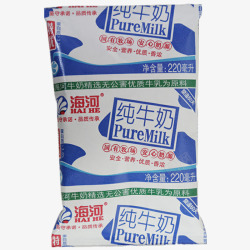 天津海河纯牛奶特优枕220ml16袋整箱破损包赔儿素材