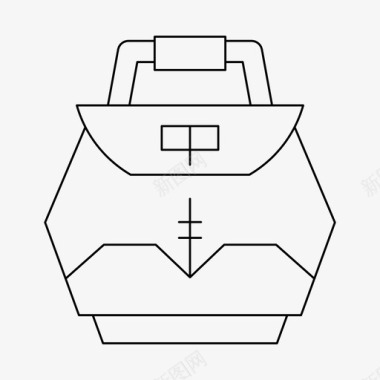 紫色手袋手袋时尚手袋细线图标