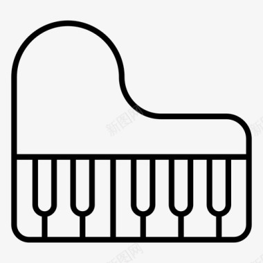 QQ音乐LOGO钢琴电子乐器键盘合成器图标