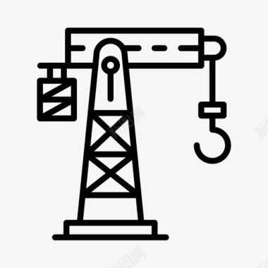 农具和建筑设备起重机建筑设备图标