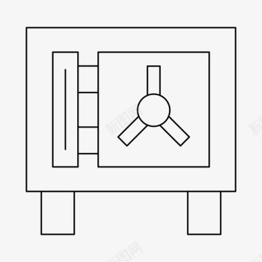 彩绘储物柜保险库储物柜保险箱图标