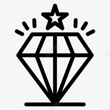 商务钻石星星图标