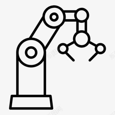 黄色机械臂机械臂液压臂工业臂图标