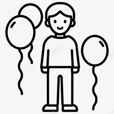 欢迎派对气球生日派对图标