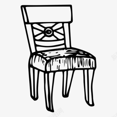 家用手绘家具椅图标