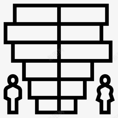 金字塔造型人口金字塔图表社会学图标