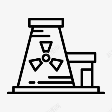 核辐射污染发电厂能源工业图标