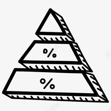 金字塔市场营销图表手绘金字塔图标