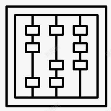 算盘珠算盘计算器柜台图标