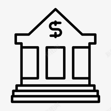 金融机构银行大厦金融图标