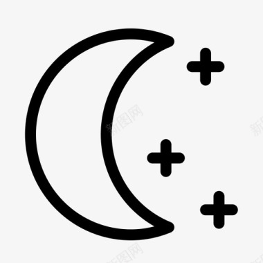半月月亮新月半月图标