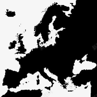 地图针欧洲大陆欧罗巴图标