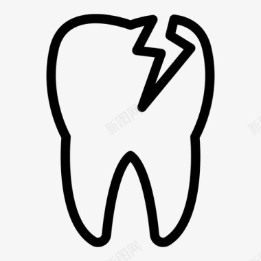 牙齿护理名片断牙断牙损伤图标