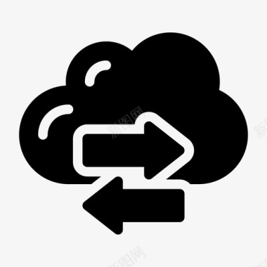 云存储数据库存储云接收方图标
