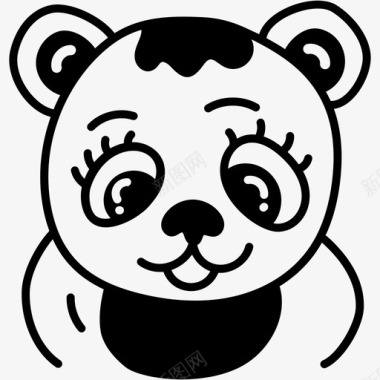 可爱的熊猫动物可爱的熊猫野生动物图标