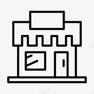 猫咪零售商店建筑零售图标