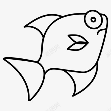 卡通鱼水生动物生物图标