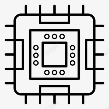 微芯片计算机硬件电子设备图标
