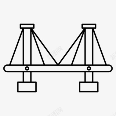桥梁桥梁建筑城市图标
