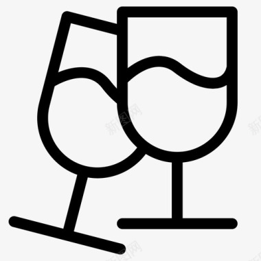 酒艺术字酒饮料玻璃杯图标