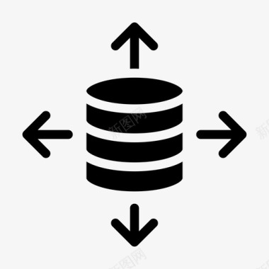 大型服务器共享数据中心数据库图标