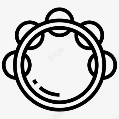 节奏明快手鼓铃铛叮当声图标