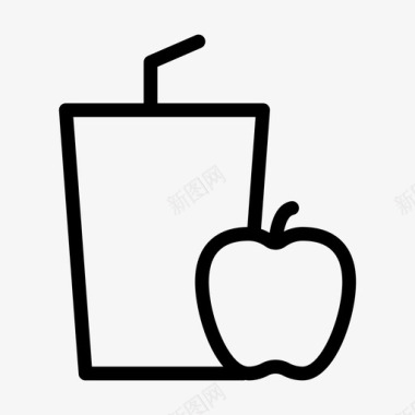 苹果汁玻璃杯苹果汁杯饮料图标