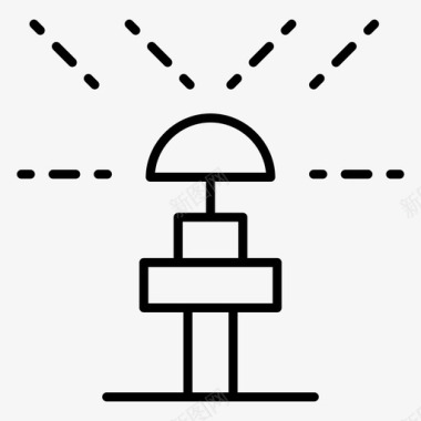 有喷头洒水器滴灌农田灌溉图标