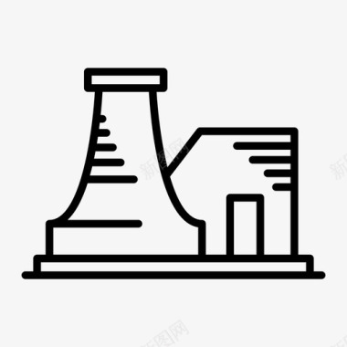 四周放射核电站能源工厂图标